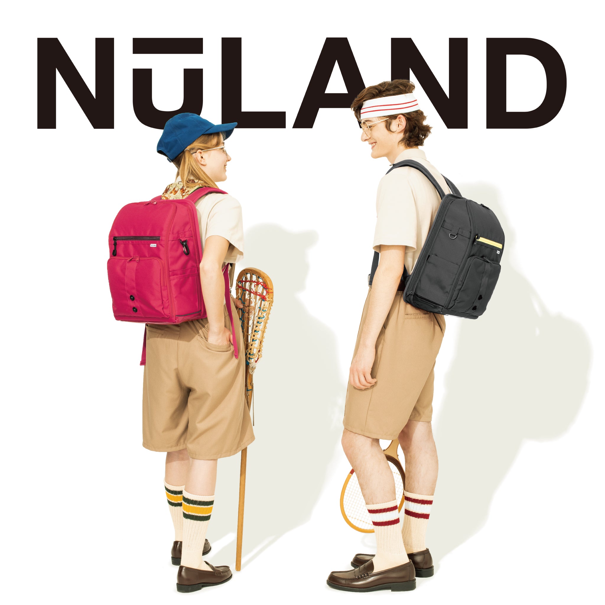 NuLAND ＜L＞ レッドxワインレッドライン