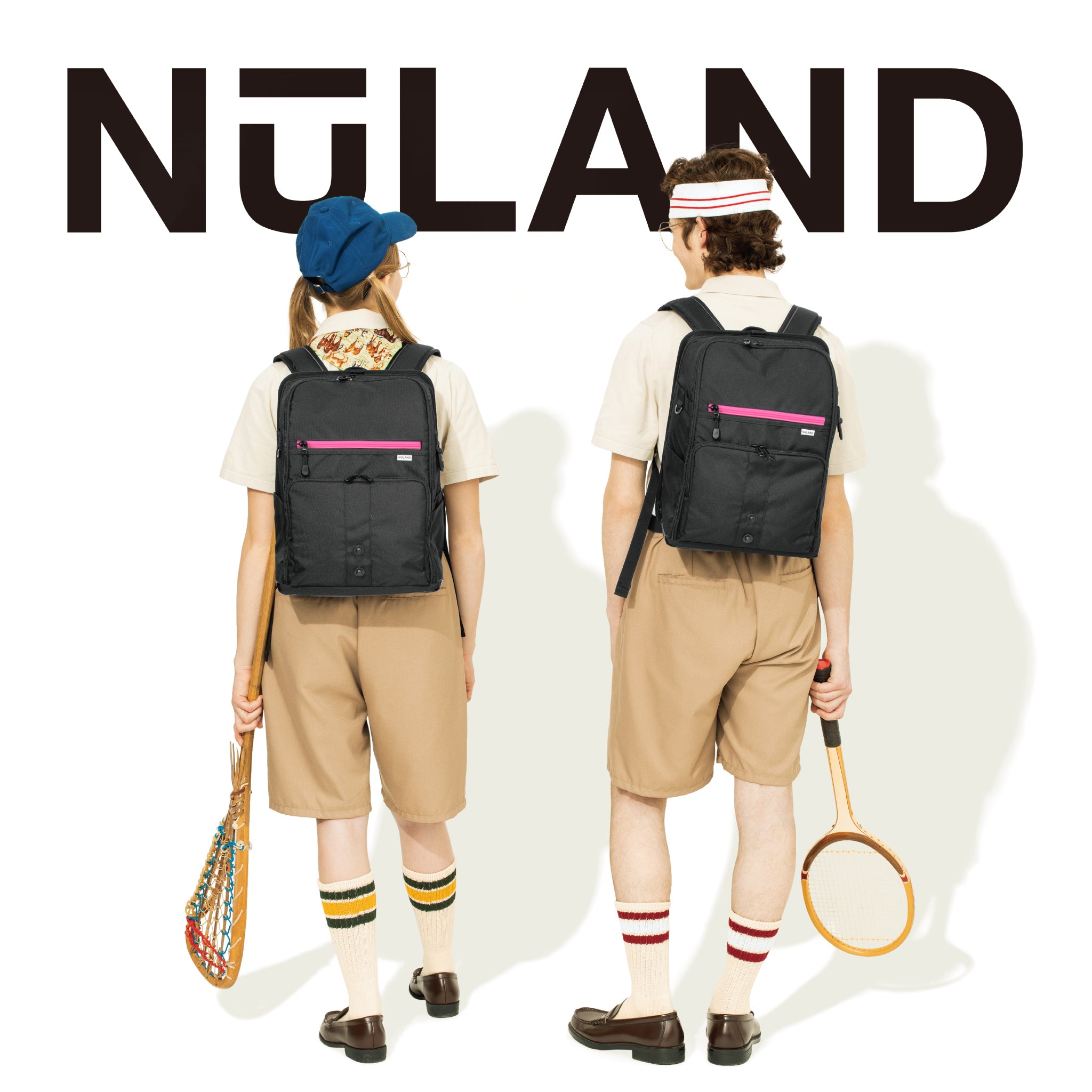 NuLAND ＜L＞ レッドxワインレッドライン