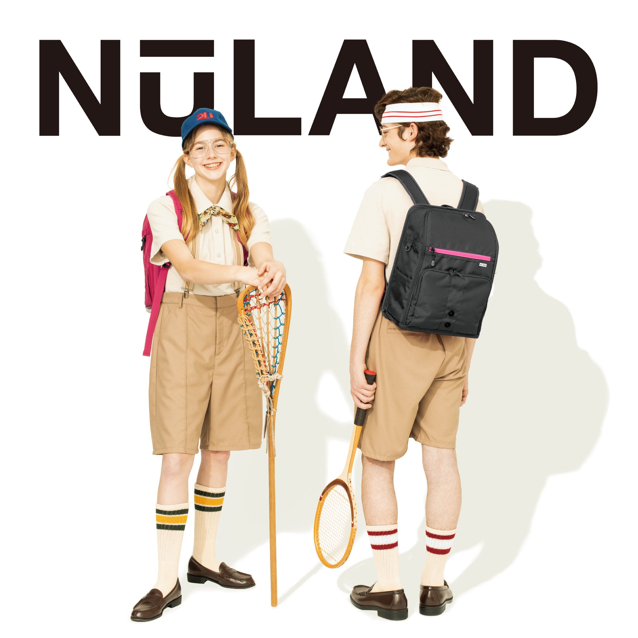 NuLAND ＜L＞ レッドxワインレッドライン